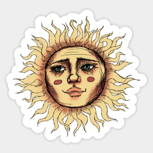 Sun face Sticker